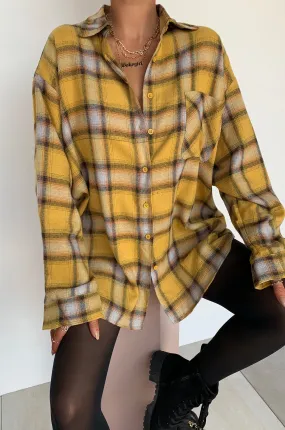 Downtown Chic Plaid Top - Yellow