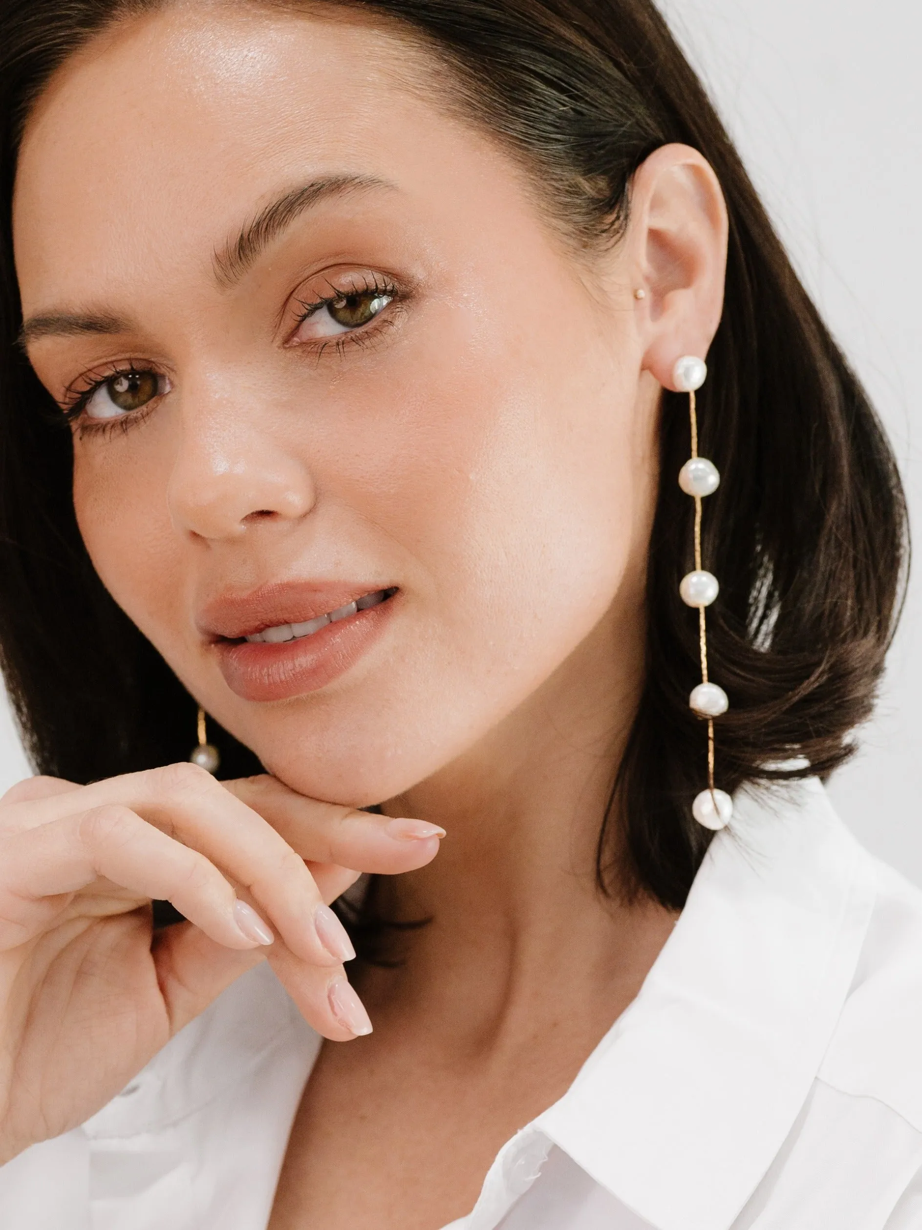 Dripping Pearl Delicate Drop Earrings