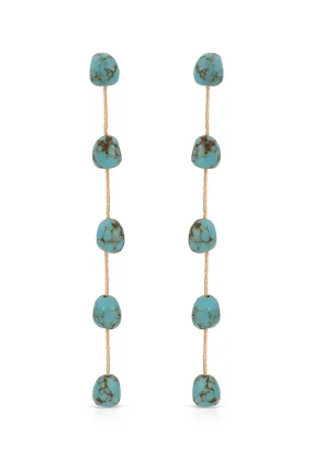 Dripping Turquoise Delicate Drop Earrings