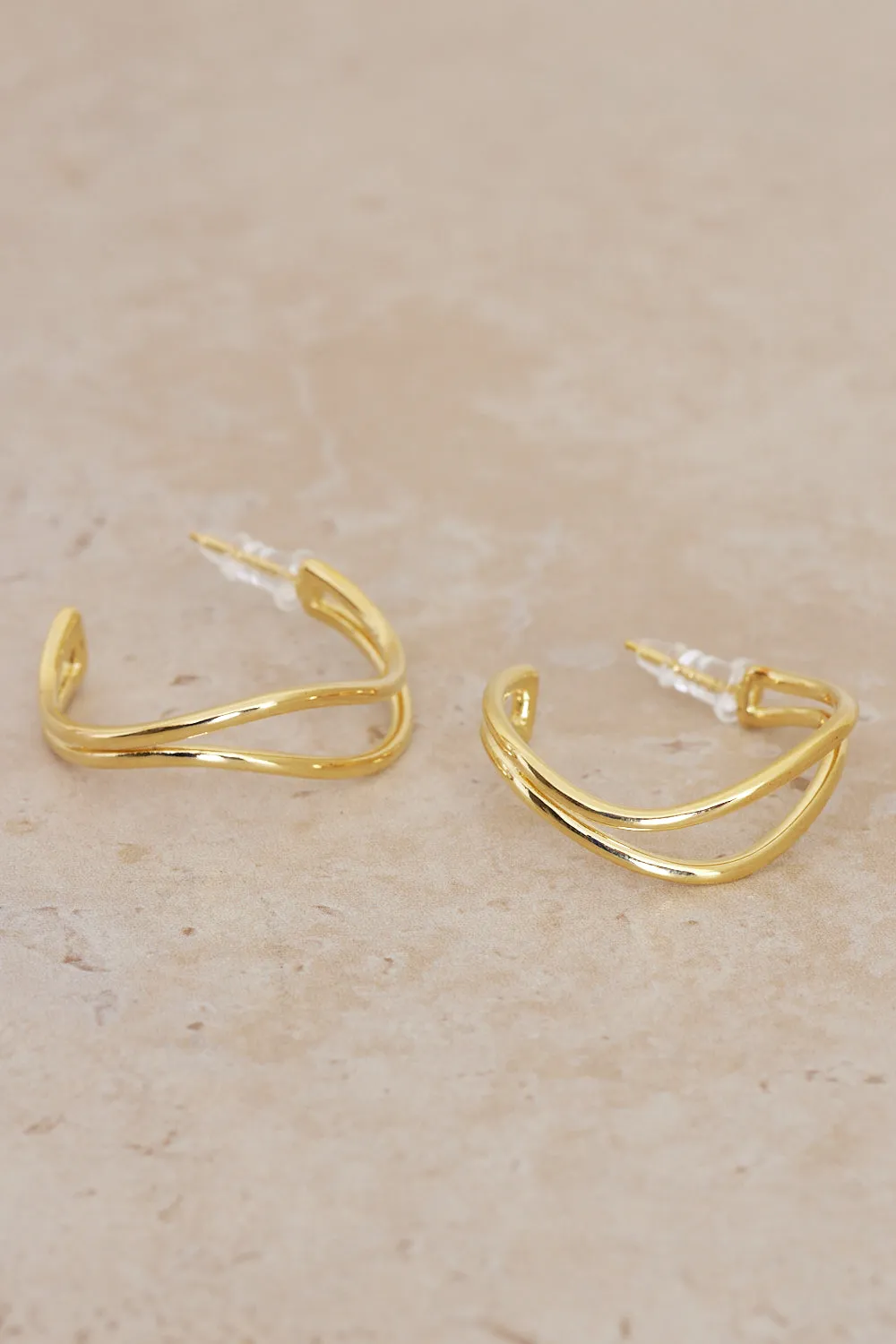 Elegance Double Hoop Earrings - Gold