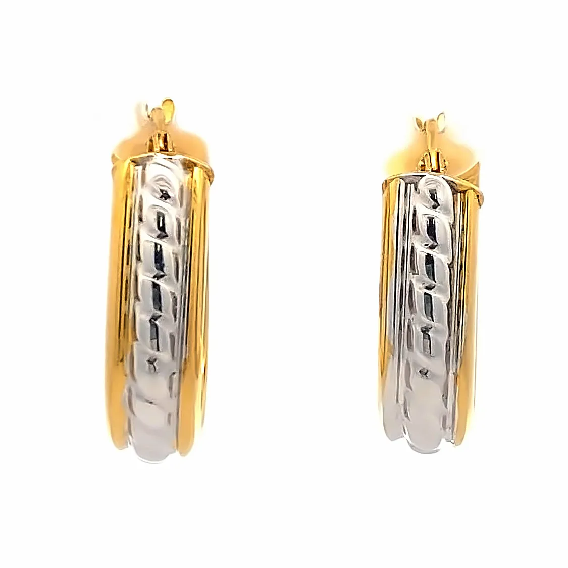 Estate Two-Tone Hoop Earrings