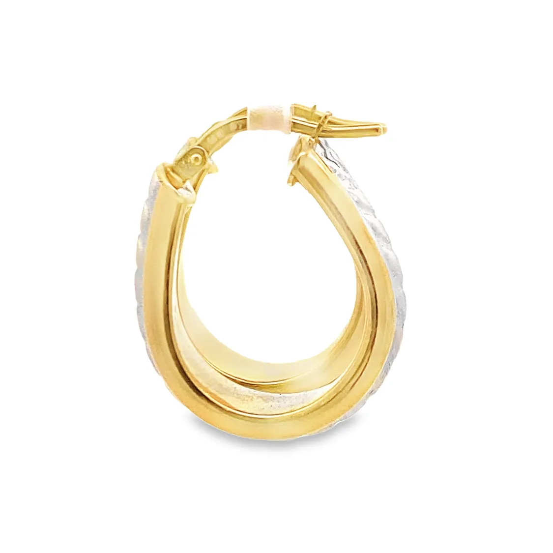 Estate Two-Tone Hoop Earrings