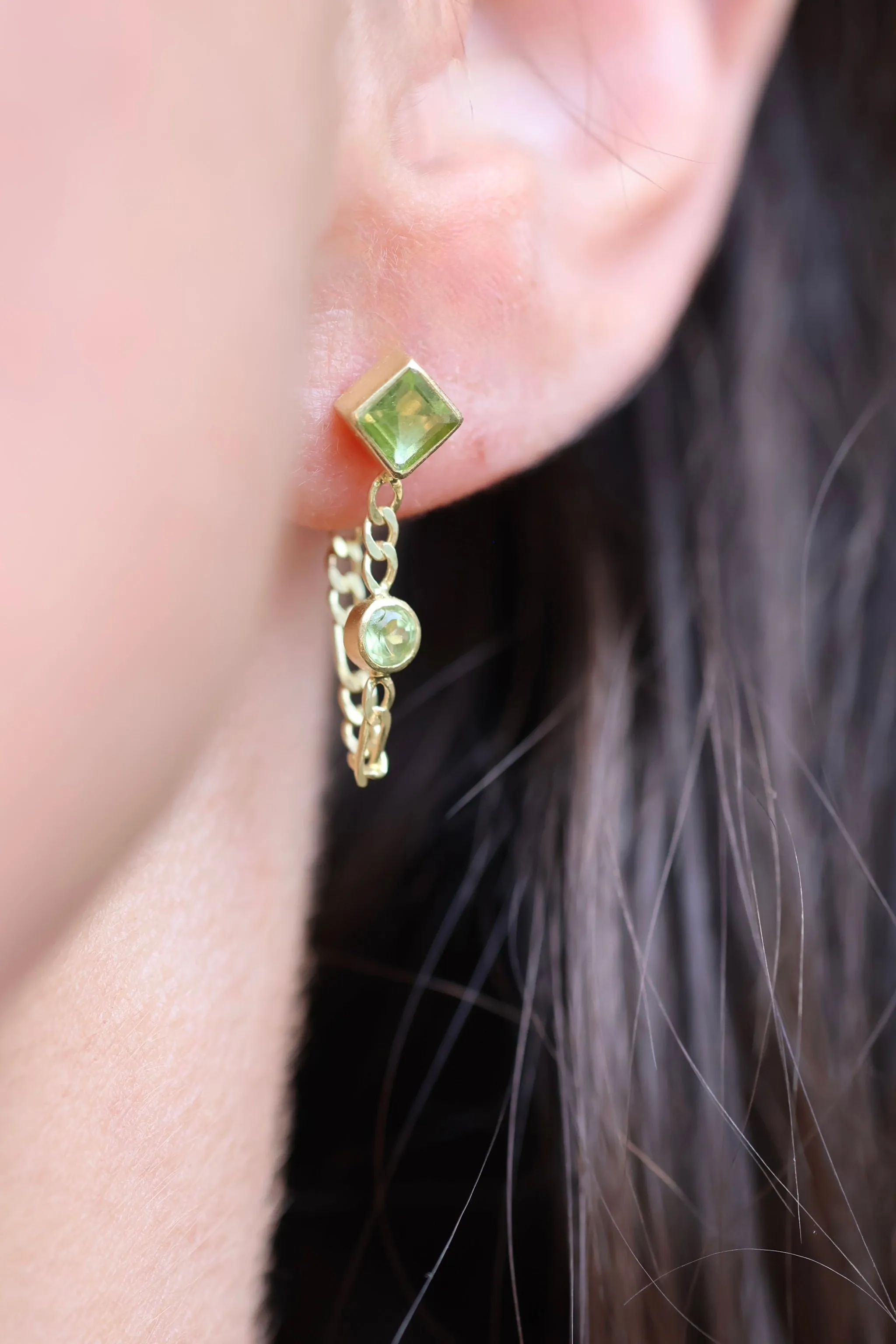 Evie Gold Peridot Studs