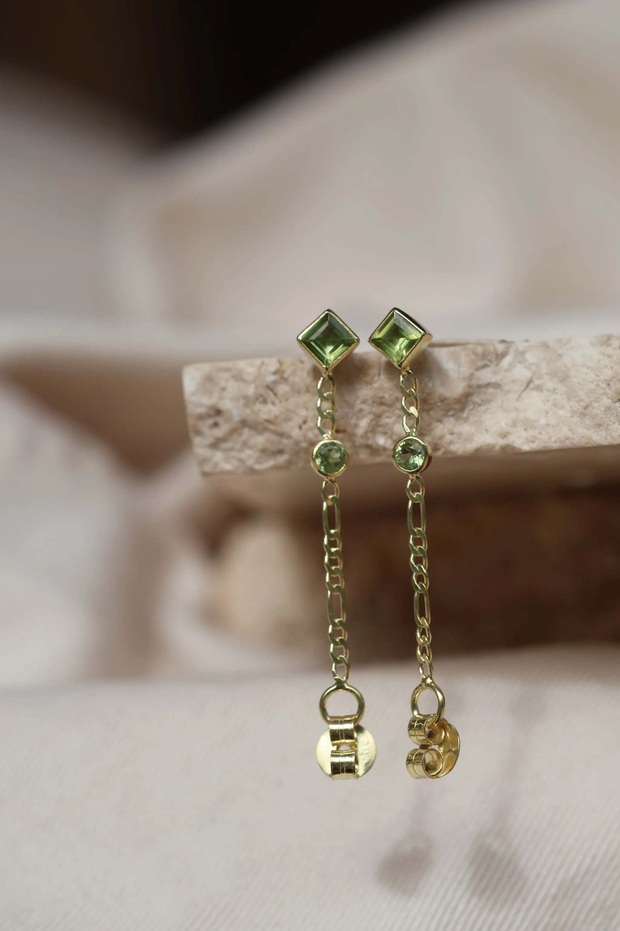 Evie Gold Peridot Studs