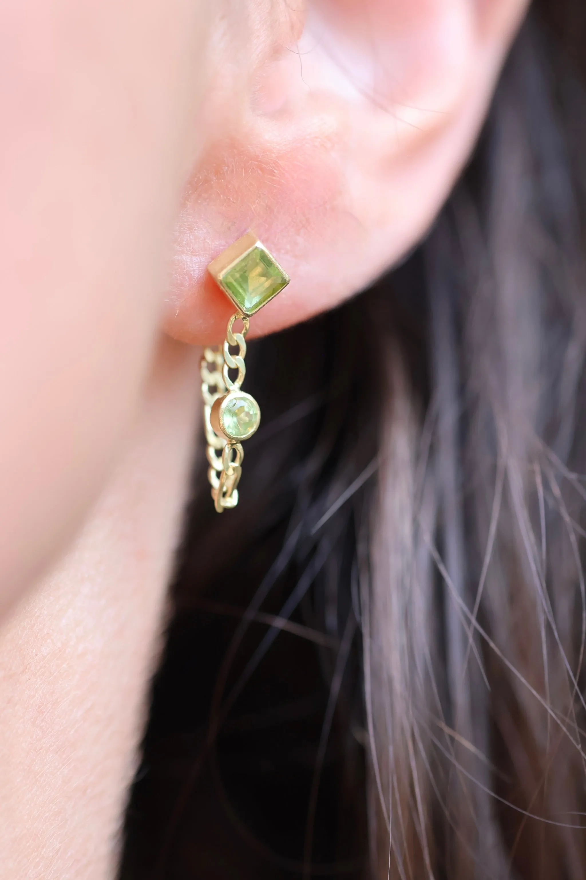 Evie Gold Peridot Studs