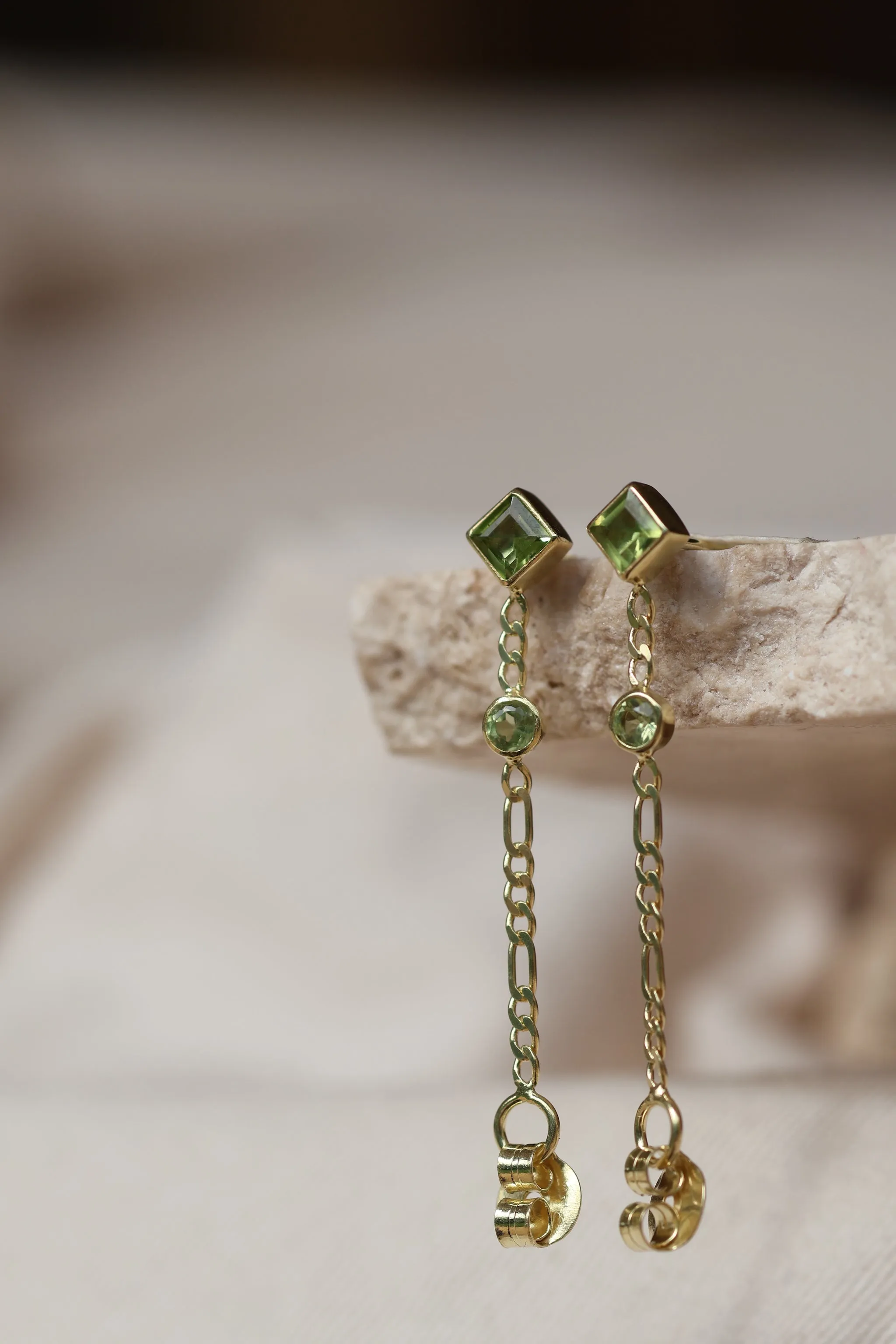 Evie Gold Peridot Studs