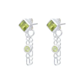 Evie Sterling Silver Green Peridot Studs