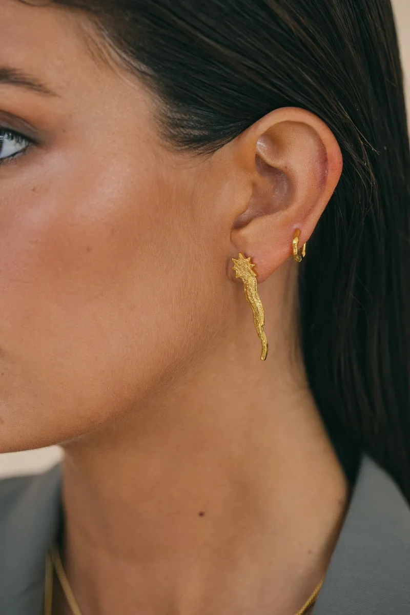 Falling star earring gold plated