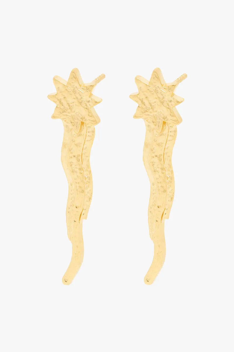 Falling star earring gold plated