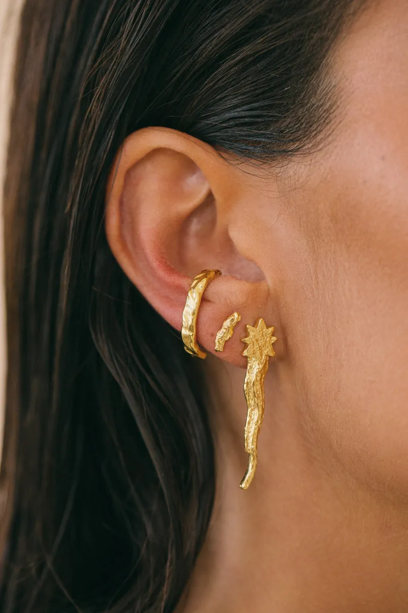 Falling star earring gold plated