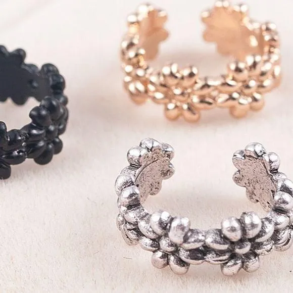 Flower Power Ear Cuffs Set 3pcs