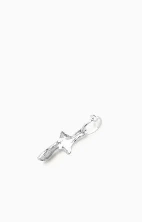 Folded Cross Earring Mini |  Silver