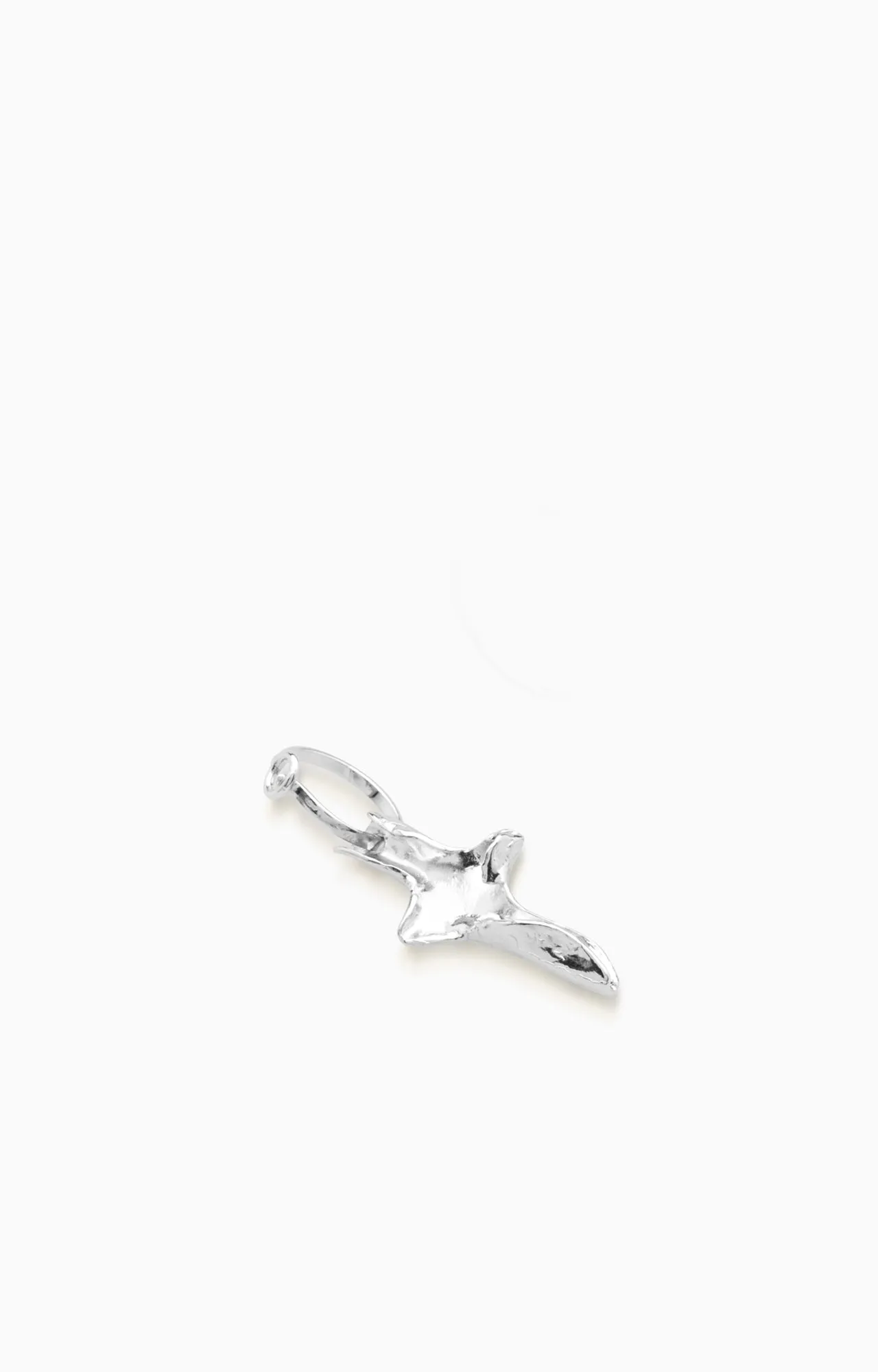 Folded Cross Earring Mini |  Silver