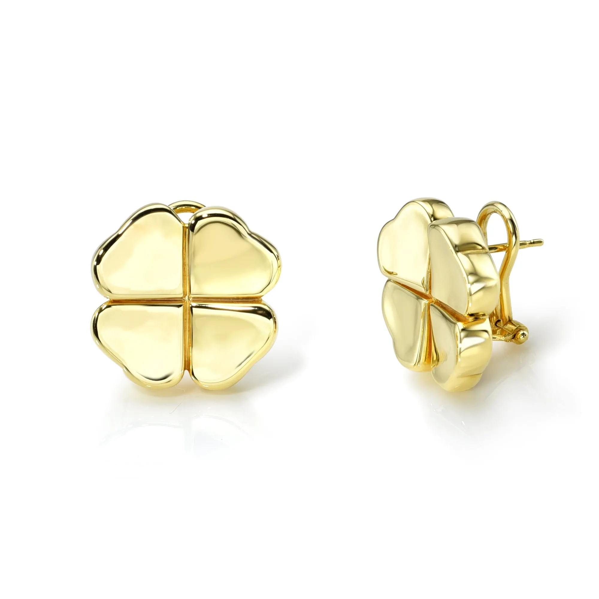 Gold Four Leaf Clover Earrings