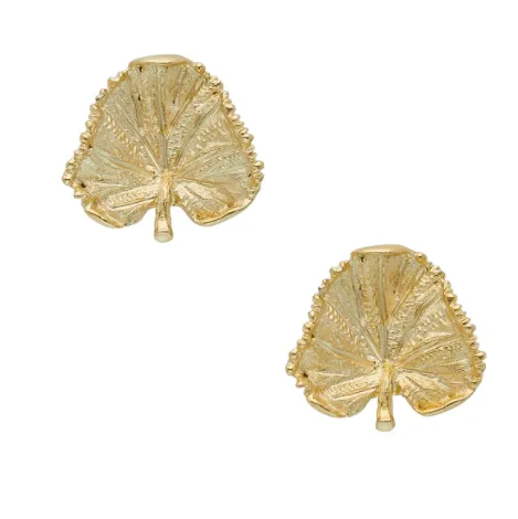 Gold Lilypad Studs Earrings