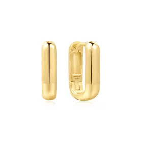 Gold Plated Chunky Huggie Hoop Earrings by Ania Haie