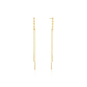 Gold Spike Double Drop Earrings