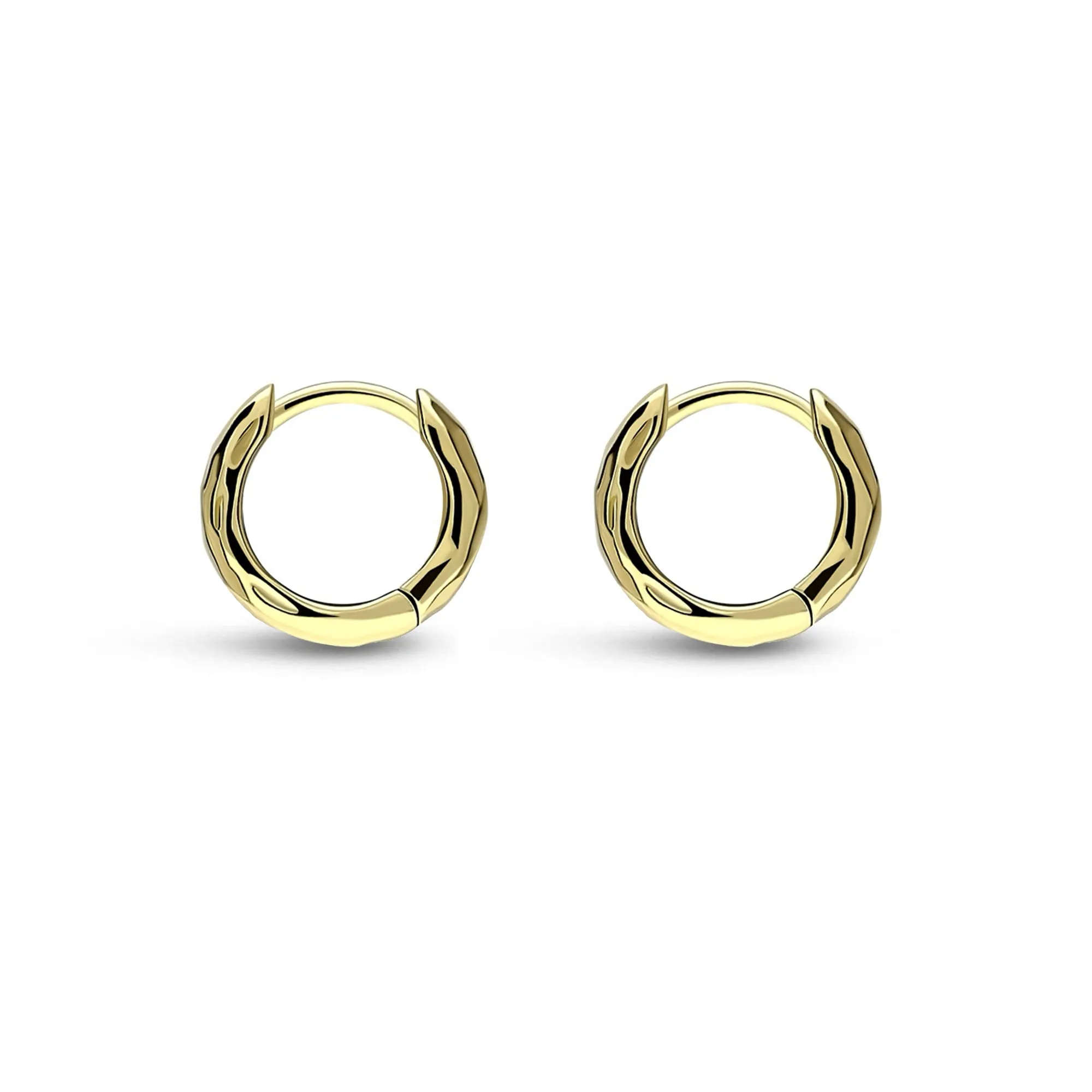 Gold Vermeil Textured Mini Hoop Earrings