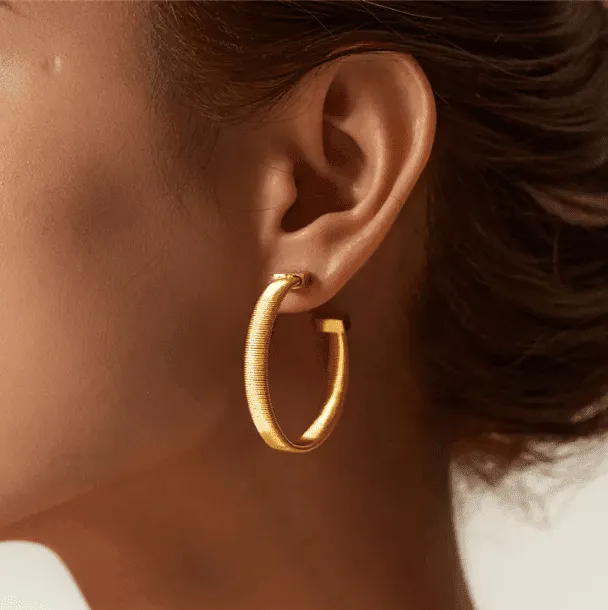 Golden Elegance Stainless Steel C Hoop Earrings