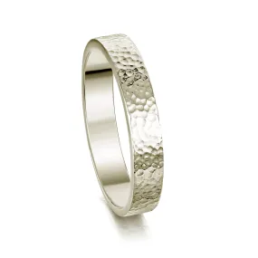 Honeycomb 4mm Textured Ring in 18ct White Gold by Sheila Fleet Jewellery