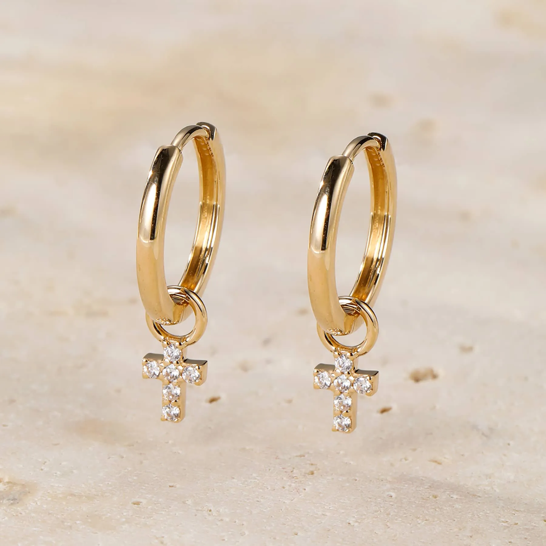 Hope Hoop Earrings 14K Gold