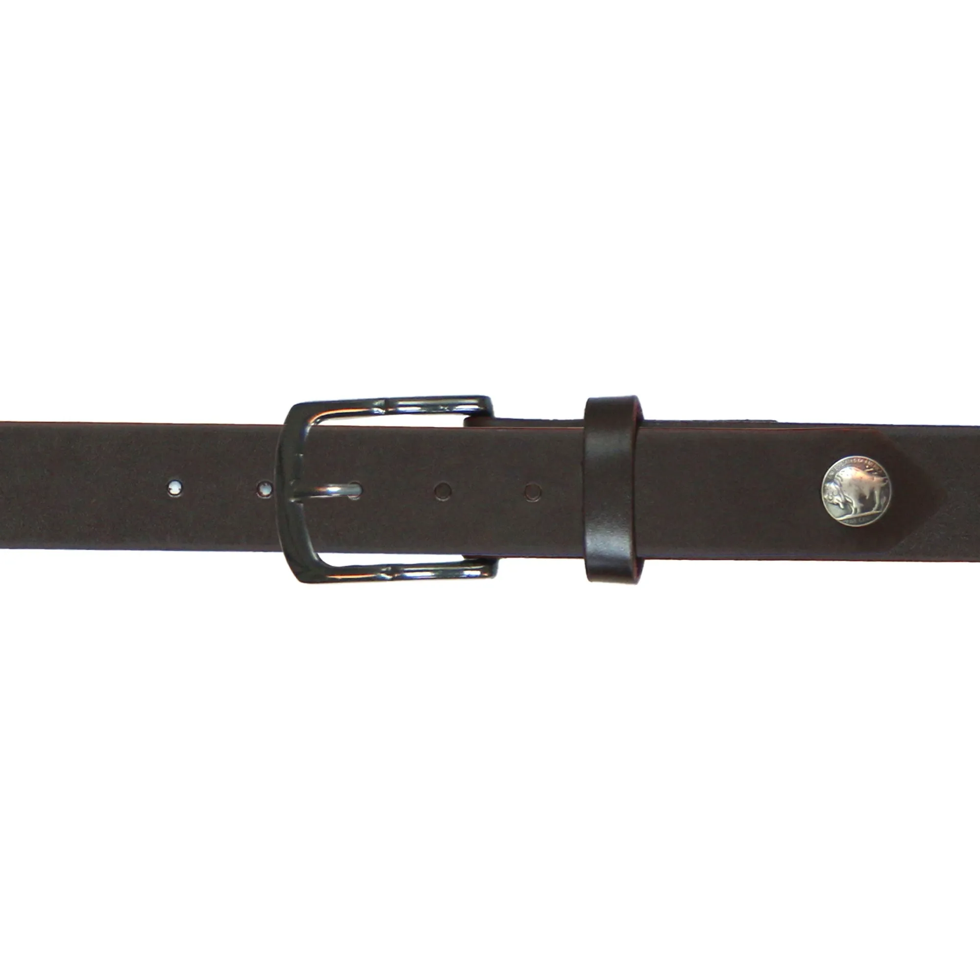 Hot Leathers Buffalo Nickel Brown Leather Belt