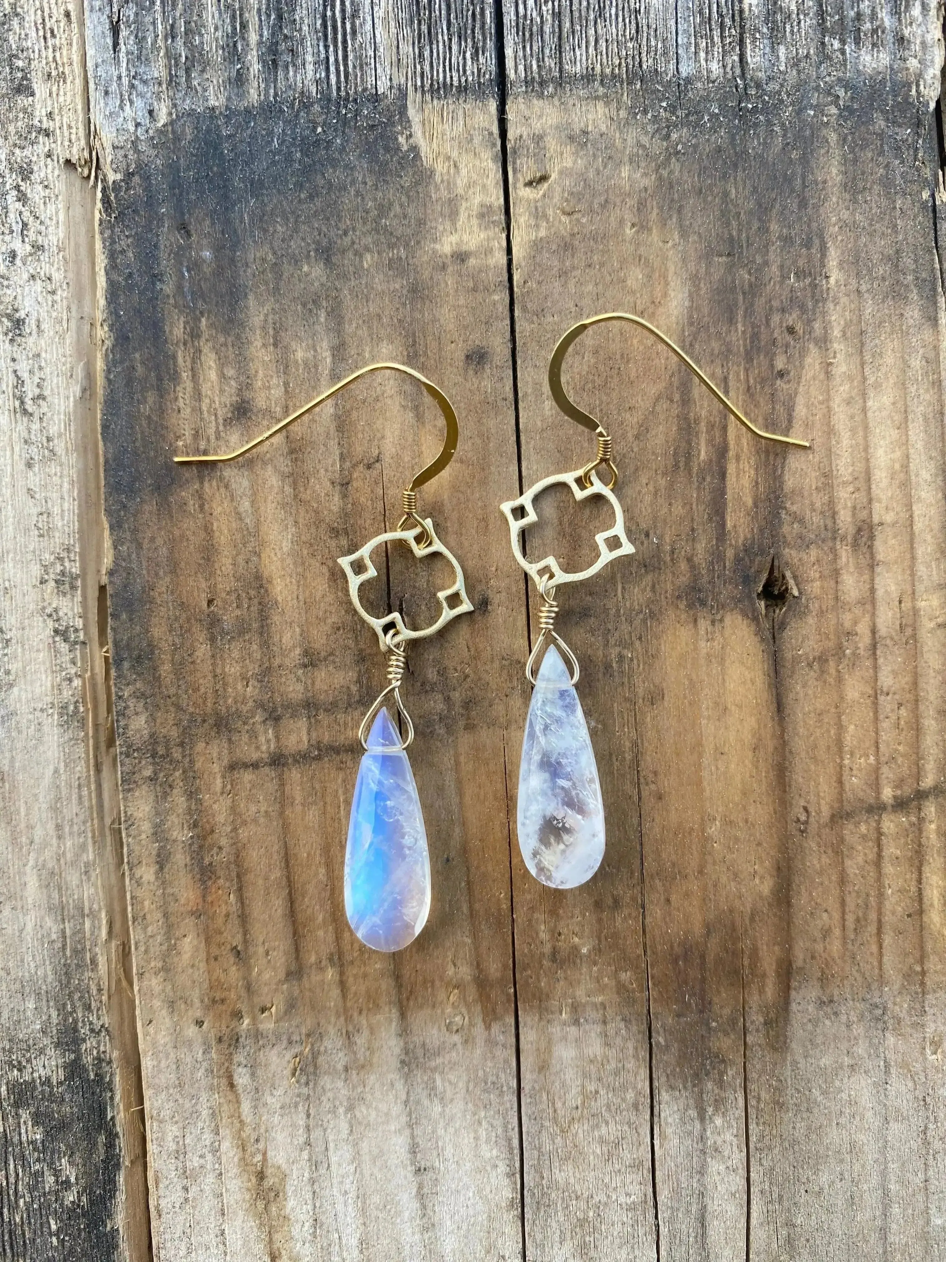 Hugs and Kisses Moonstone Earrings