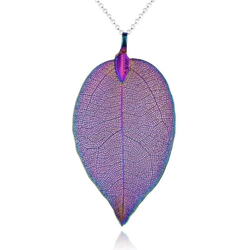 Iridescent Leaf Necklace