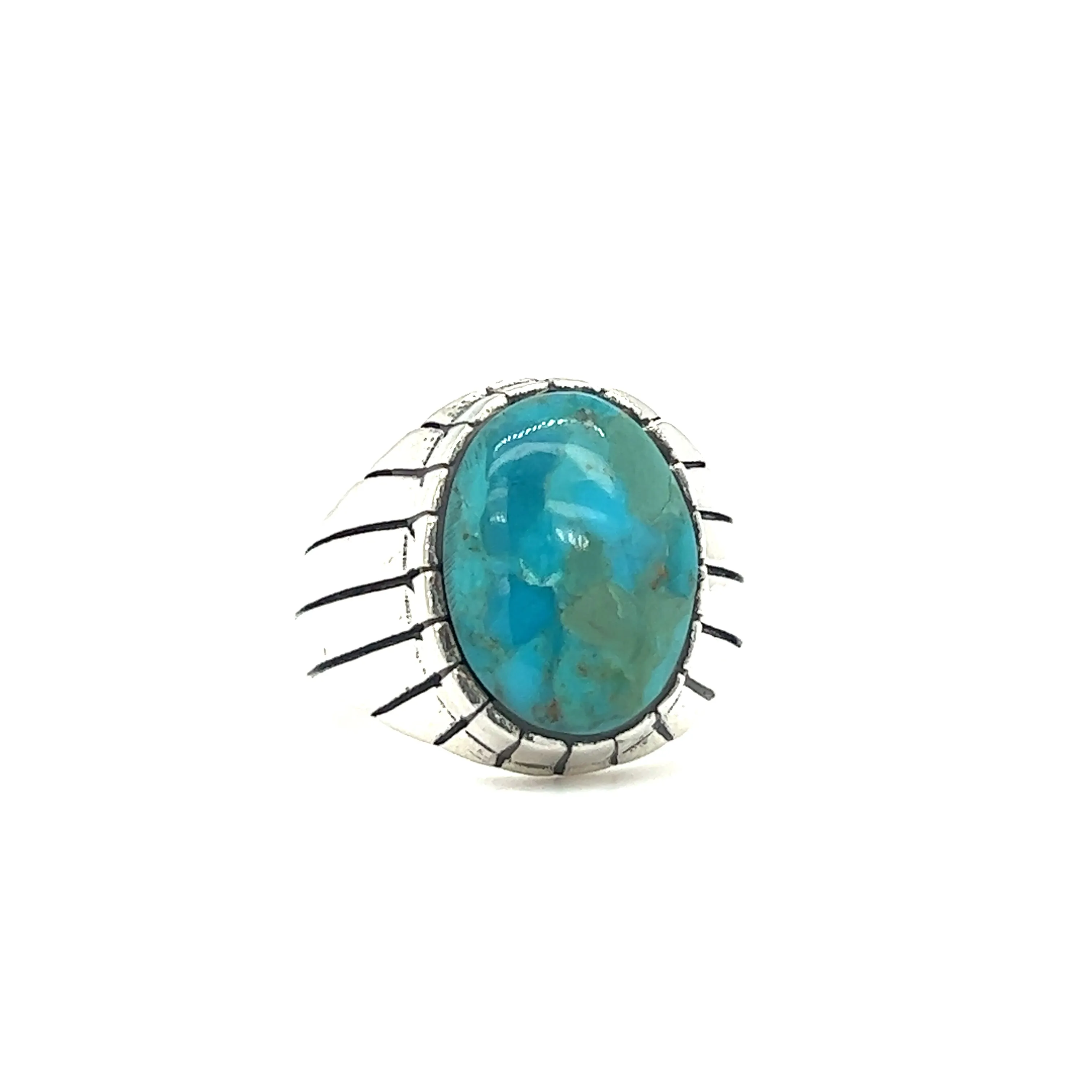 Kingman Turquoise Oval Signet Ring