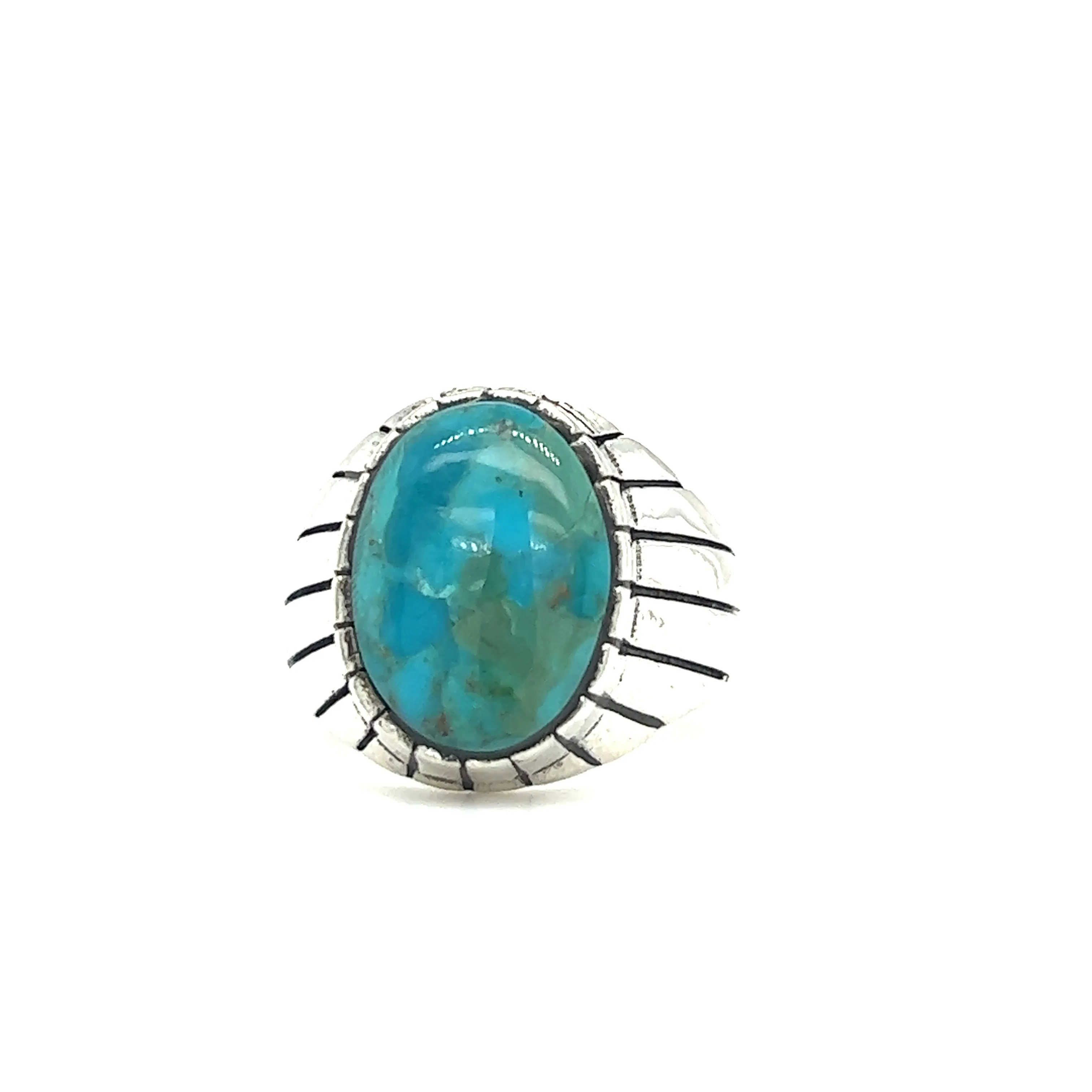 Kingman Turquoise Oval Signet Ring