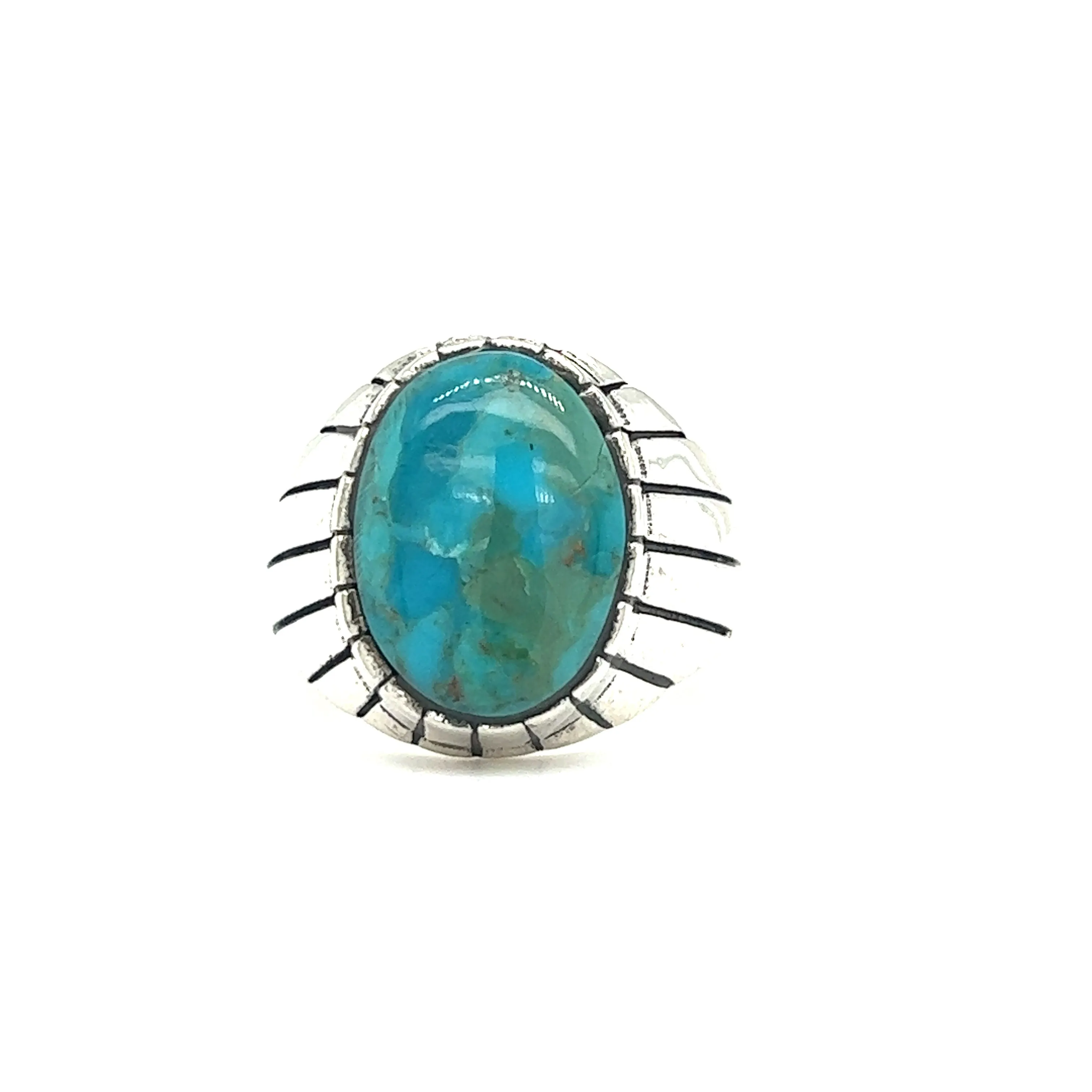 Kingman Turquoise Oval Signet Ring