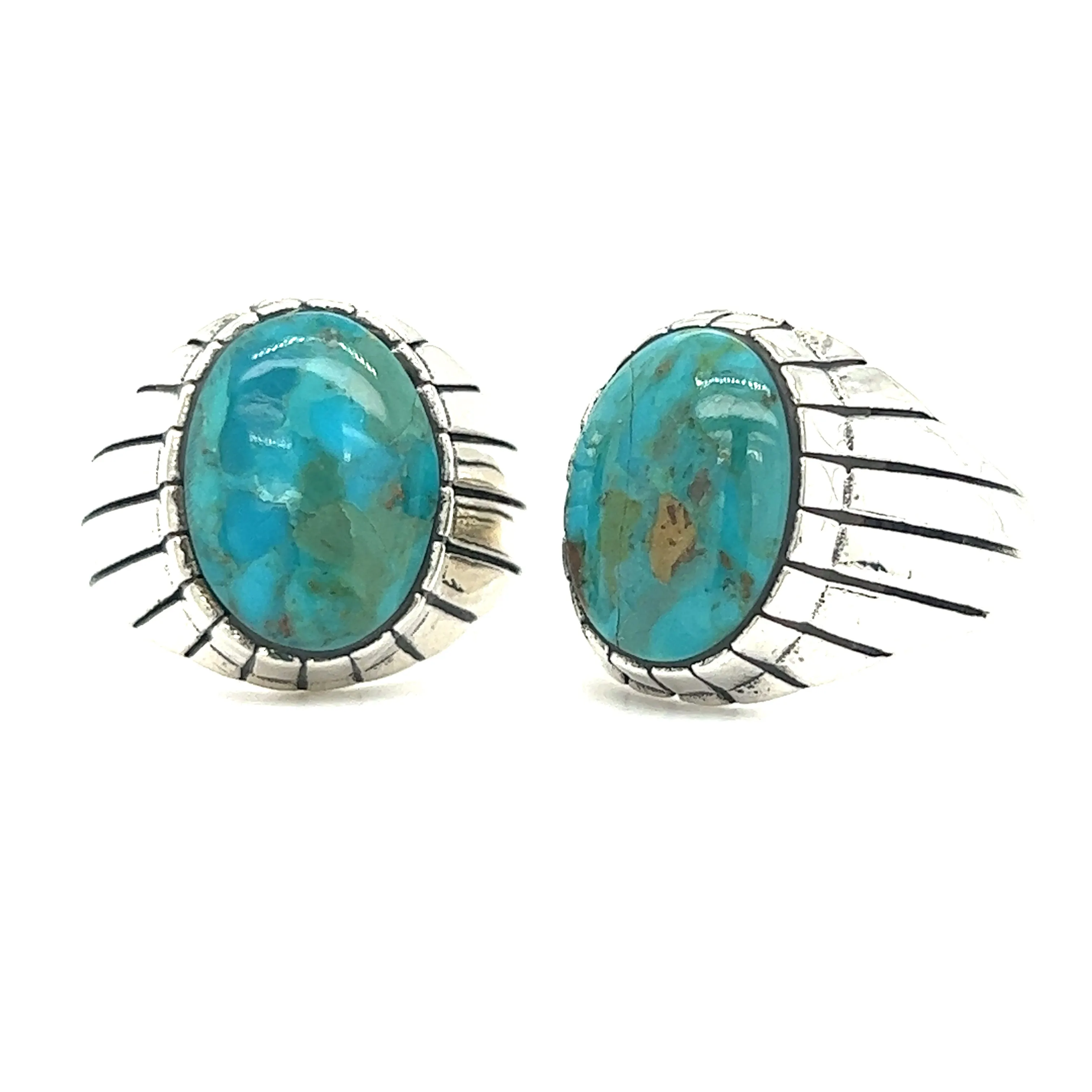 Kingman Turquoise Oval Signet Ring