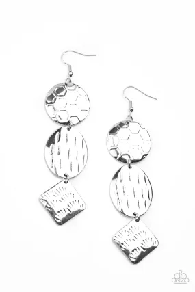 Mixed Movement - Silver Earring