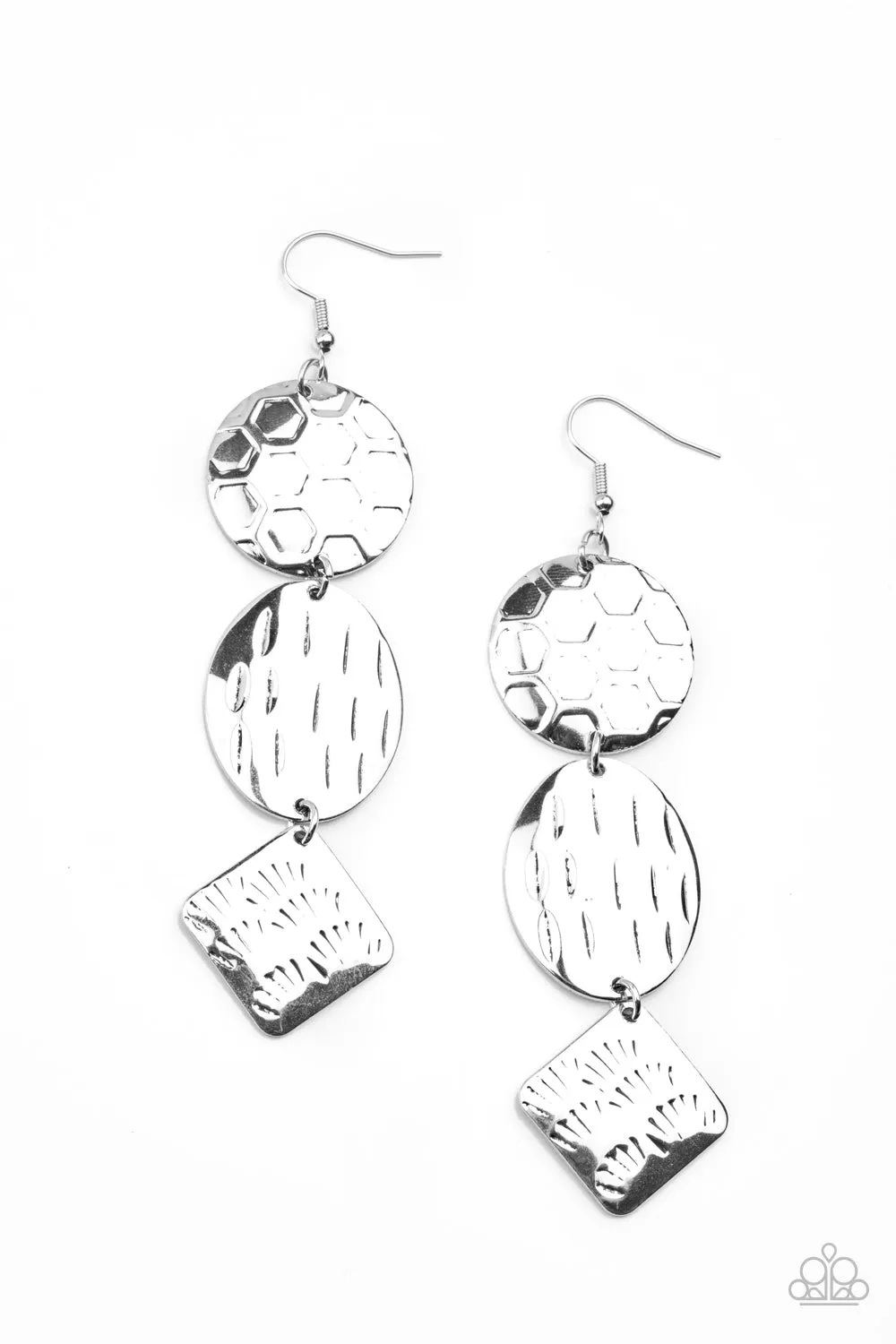 Mixed Movement - Silver Earring