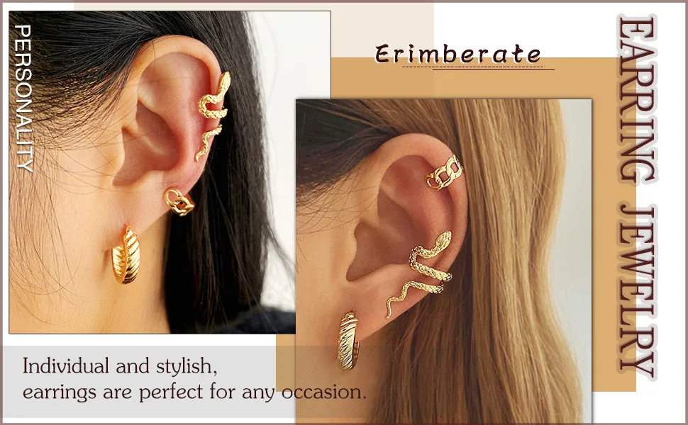 Most Trending Korean Style Snake Earstuds for Women (Set of 3)