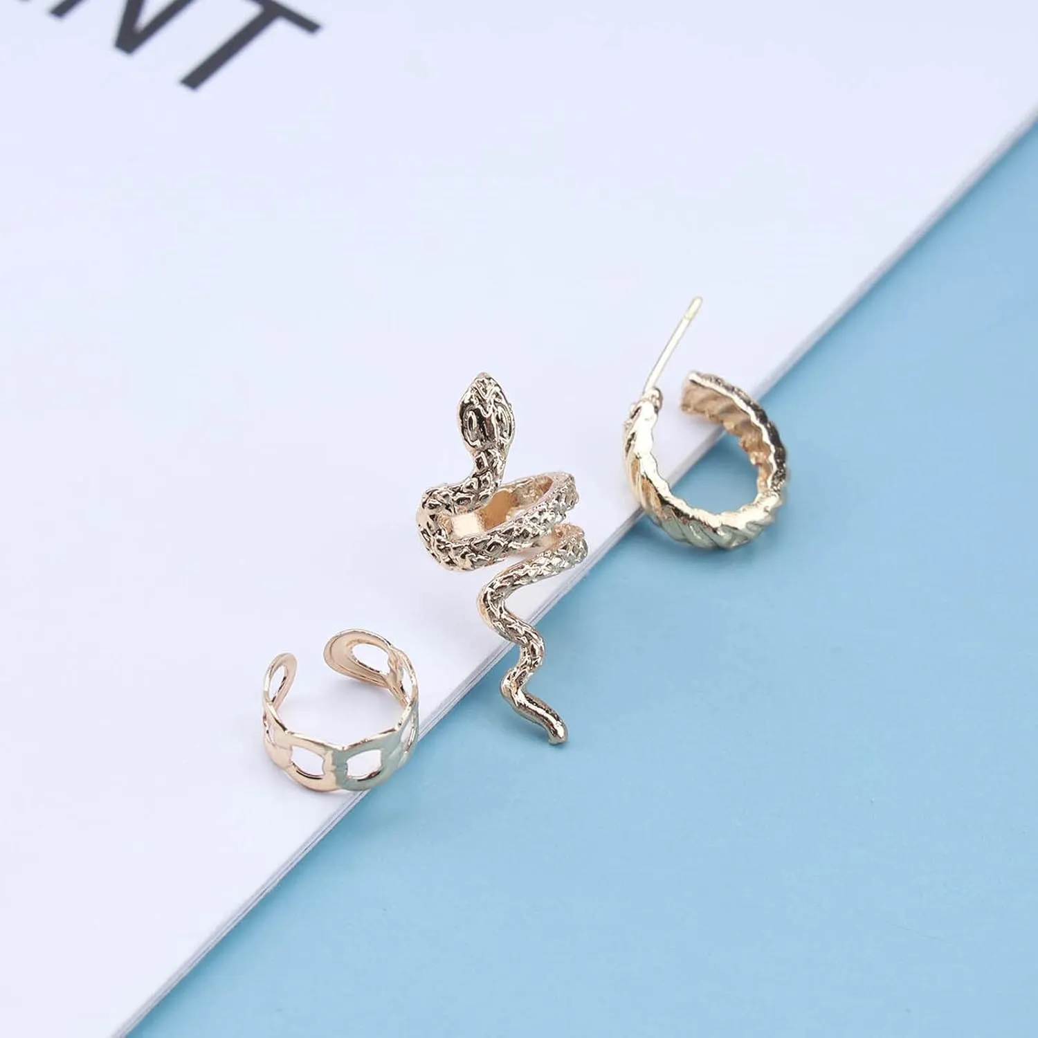 Most Trending Korean Style Snake Earstuds for Women (Set of 3)