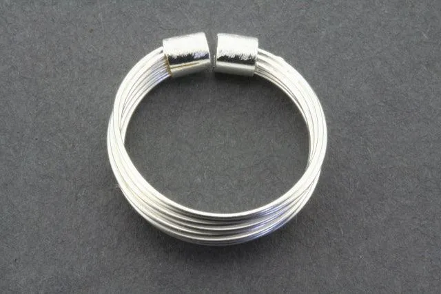 Multi-strand ring - adjustable - sterling silver