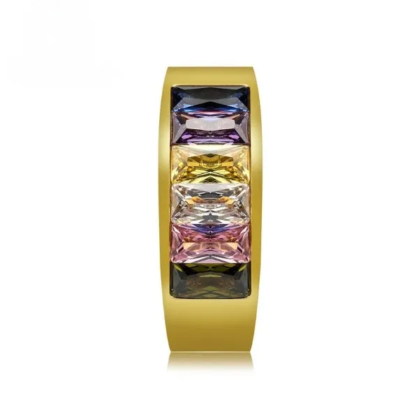 MultiColor Gemstones Gold Ring MR0005