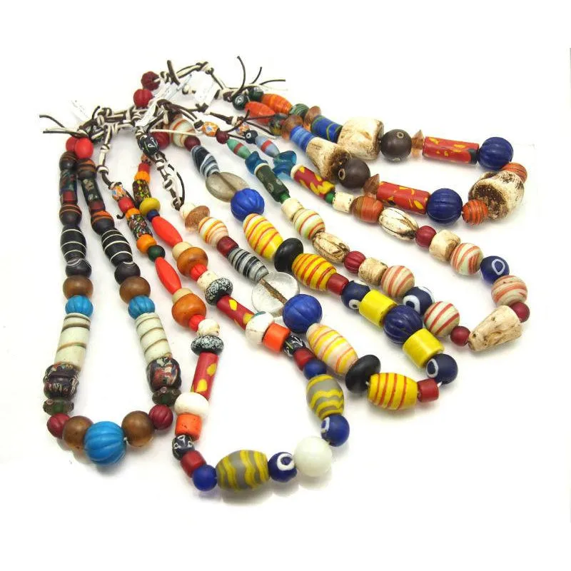 Naga Heirloom Fancy Mix Bead Necklaces of Indian Trade Glass ca 1940-60