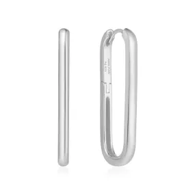 Oblong Hoop Earring in Sterling Silver