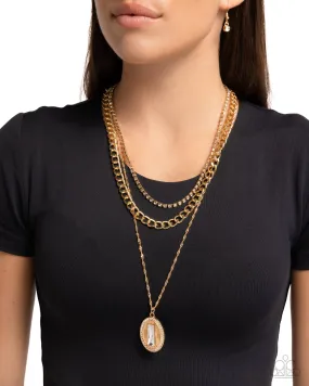 Open Door Jewelry - Edgy Empire - Gold Necklace - Paparazzi Accessories