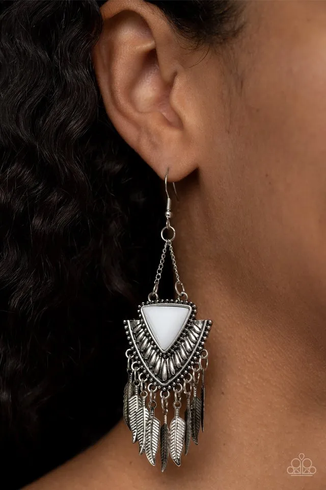 Paparazzi Earring ~ Shady Oasis - White