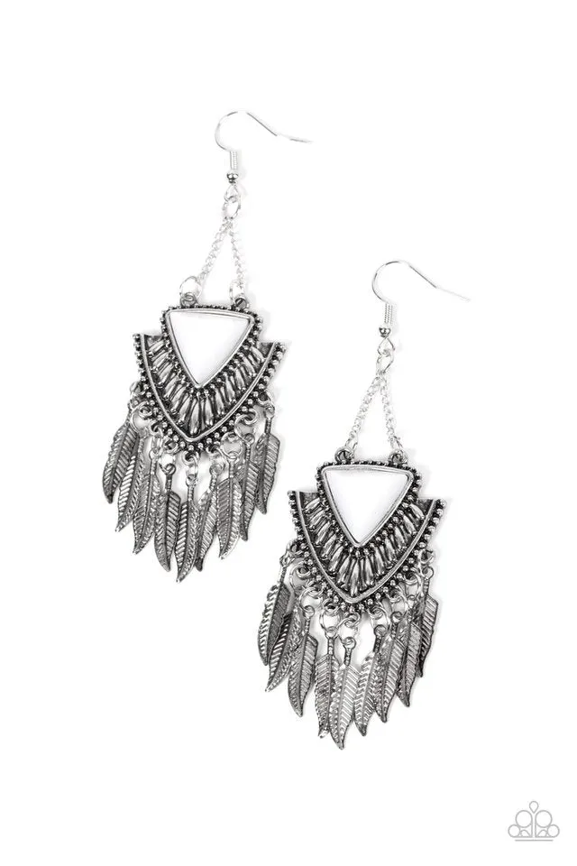 Paparazzi Earring ~ Shady Oasis - White