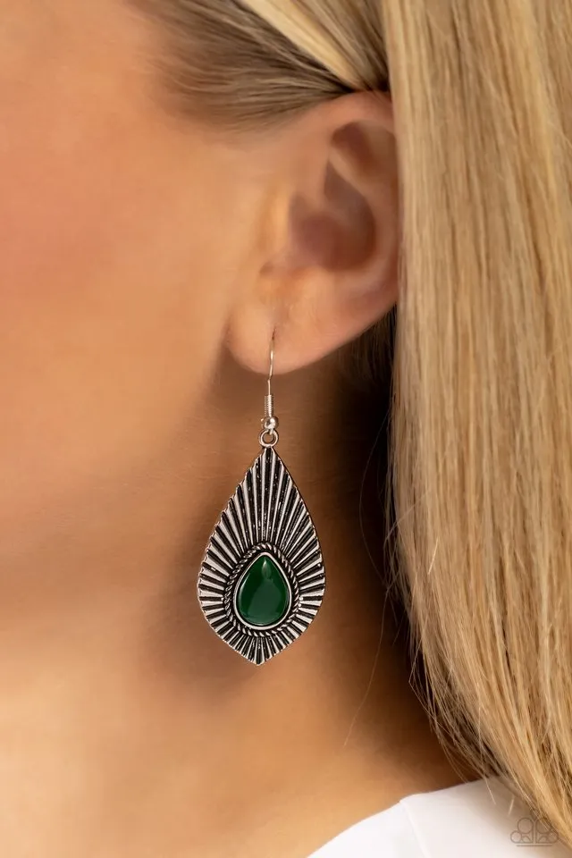 Paparazzi Earring ~ SOUL-ar Flare - Green