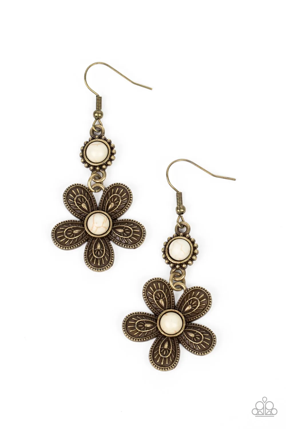 Paparazzi Free-Spirited Flourish Earrings Brass