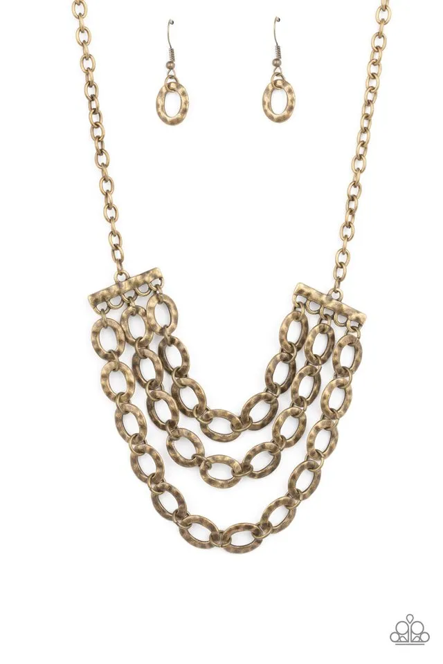 Paparazzi Necklace ~ Repeat After Me - Brass