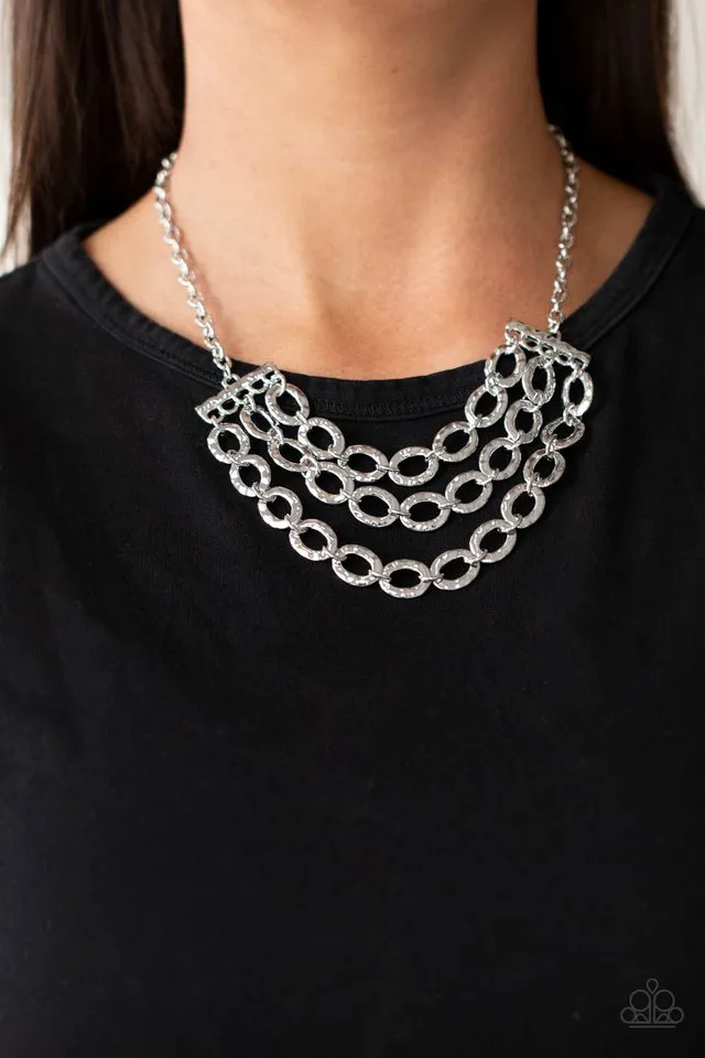 Paparazzi Necklace ~ Repeat After Me - Silver