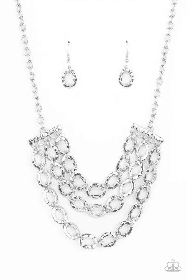 Paparazzi Necklace ~ Repeat After Me - Silver