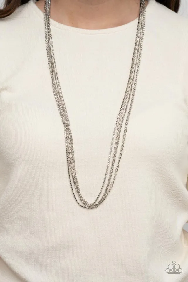 Paparazzi Necklace ~ Undauntingly Urban - White