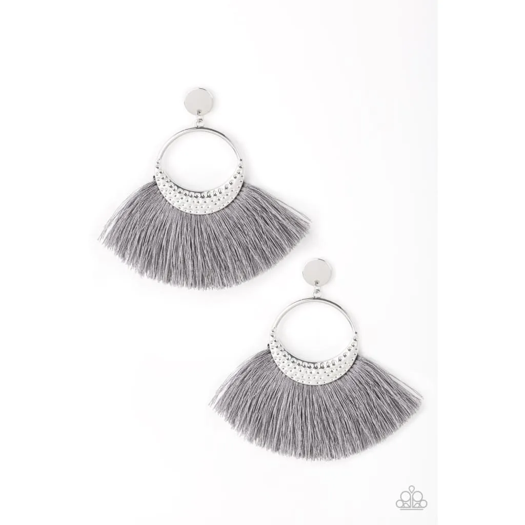 Paparazzi Spartan Spirit - Silver Tassel Earrings